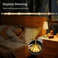 LED Touch Sensor Desktop Night Light Stepless Dimmable Rechargeable Wireless Table Lamp for Restaurant Bar Bedroom Decor Light 3