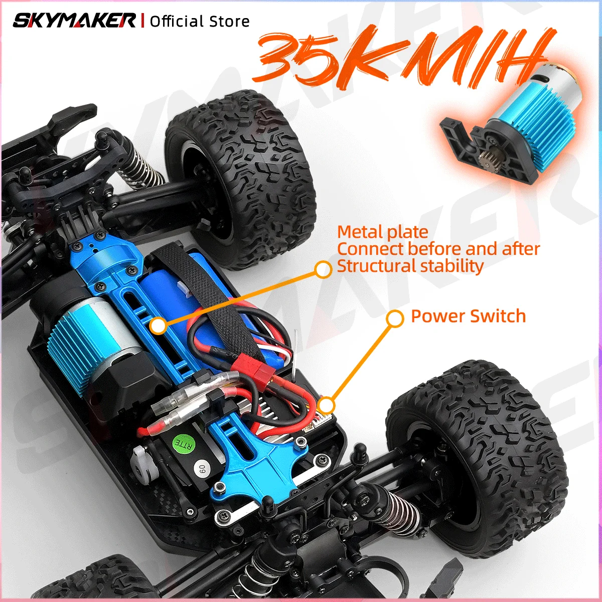 Wltoys 1:16 RC카 164018 2.4GHz 35KM/H 브러시리스 4륜구동 전기 고속 오프로드 무선 조종 드리프트 장난감 (성인 남성용)