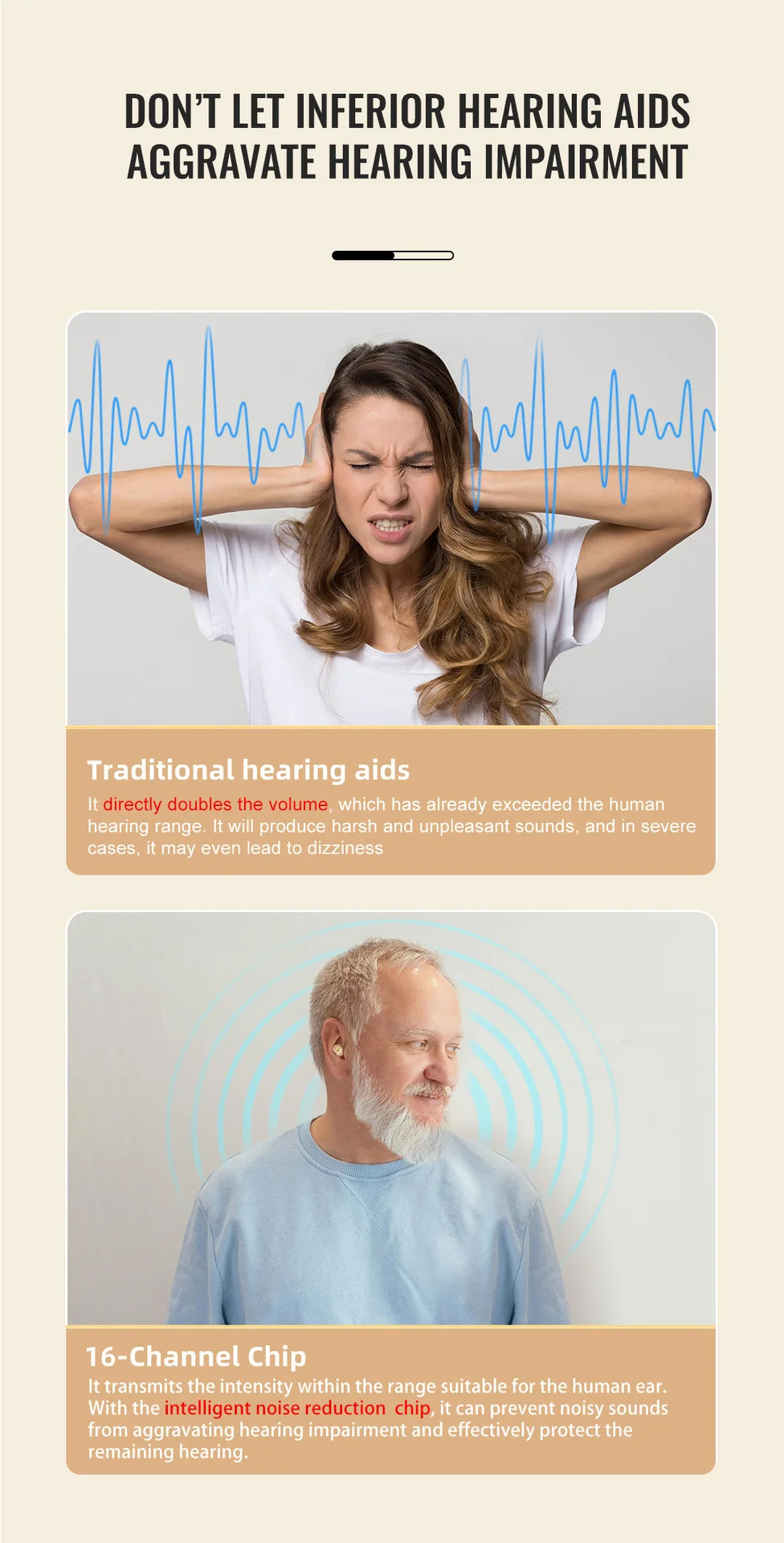 CIC Invisible Rechargeable Hearing Aids Smart Noise Cancellation 16 Channel Medi