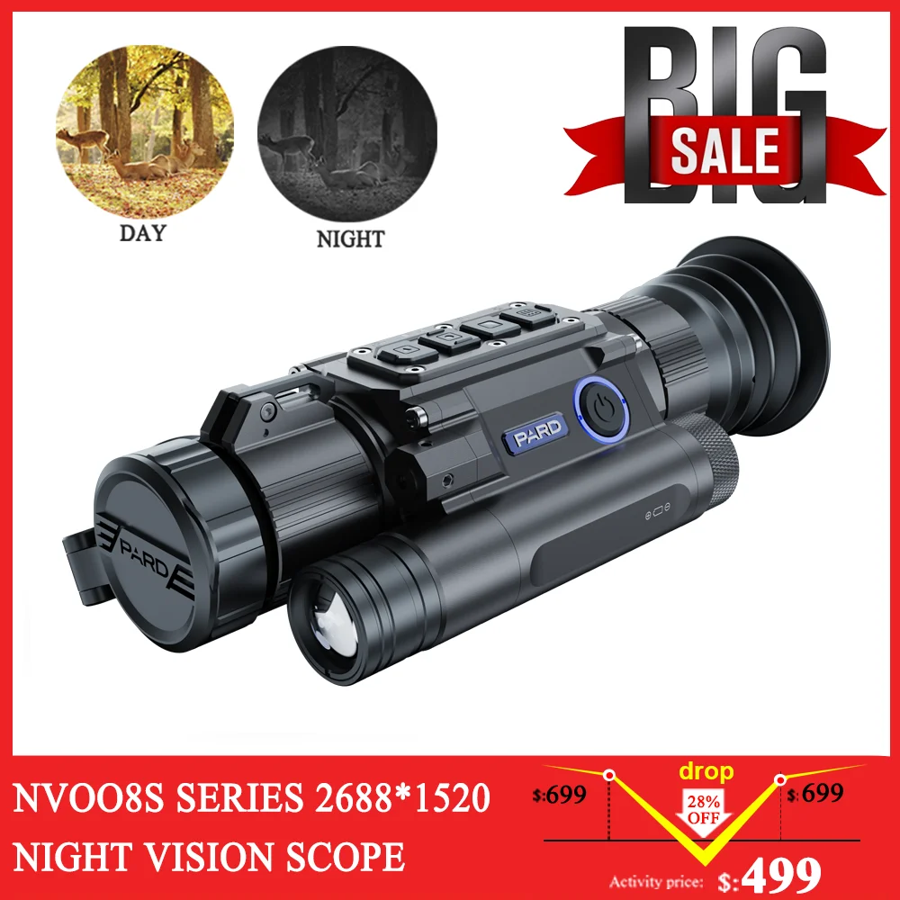 

PARD NV008S/LRF Hunting Night Vision Rifle Scope 50mm/70mm Lens Ballistic Calculator Waterproof without Laser Digital Camera