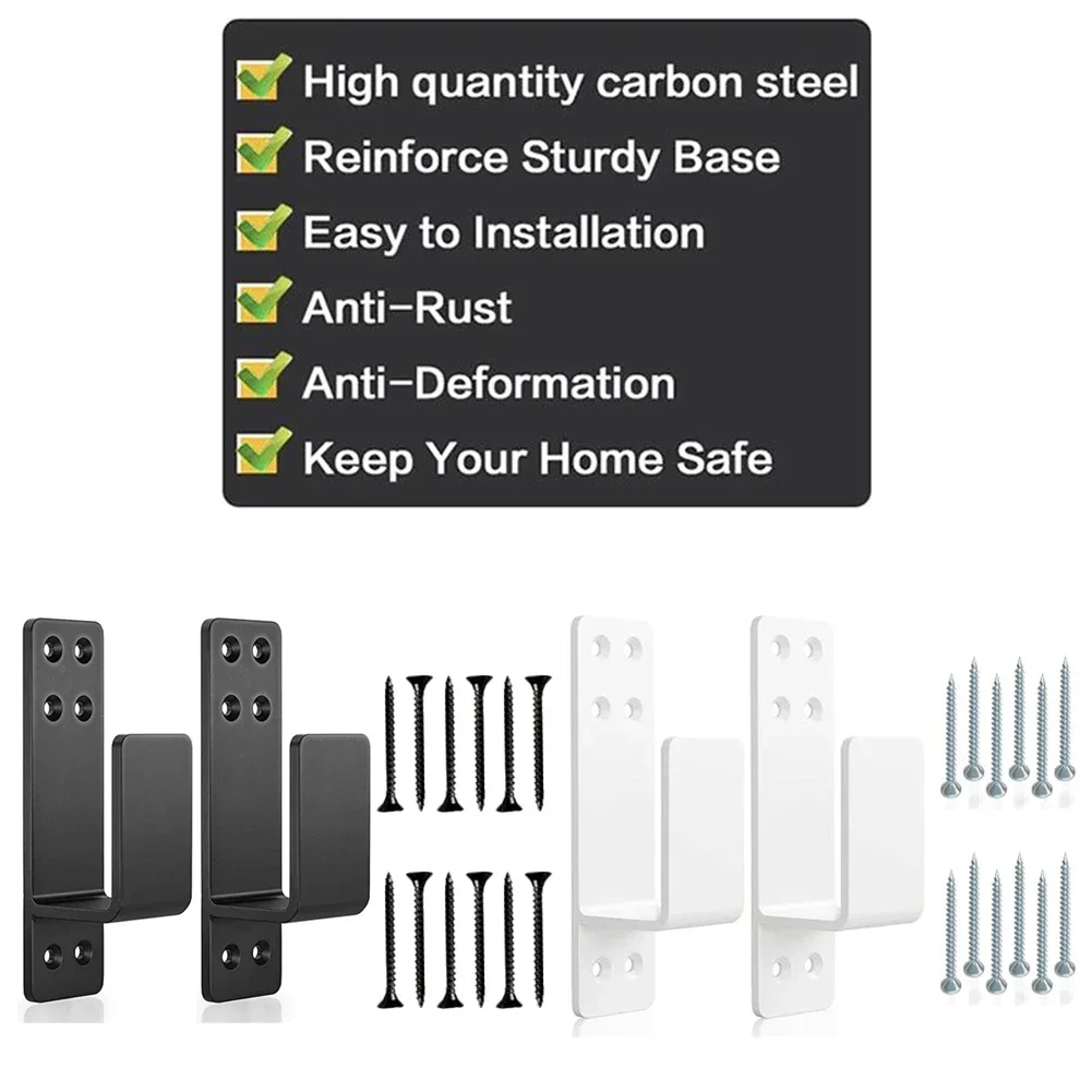 Heavy Duty Door Barricade Brackets,2 Pack Drop Open Bar Holder For Home Security Pull Down Lever Bracket Home Hardware