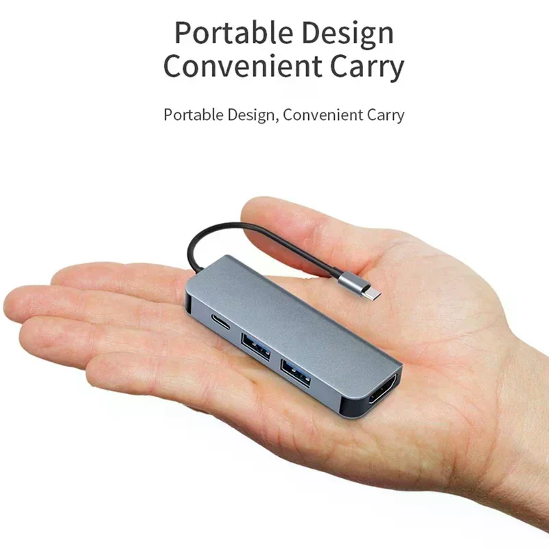 USB-C 허브 8IN1 타입 C 어댑터 멀티포트 USB3.0 PD 충전 포트 TF SD 카드 리더 모바일 폰 태블릿 컨버터
