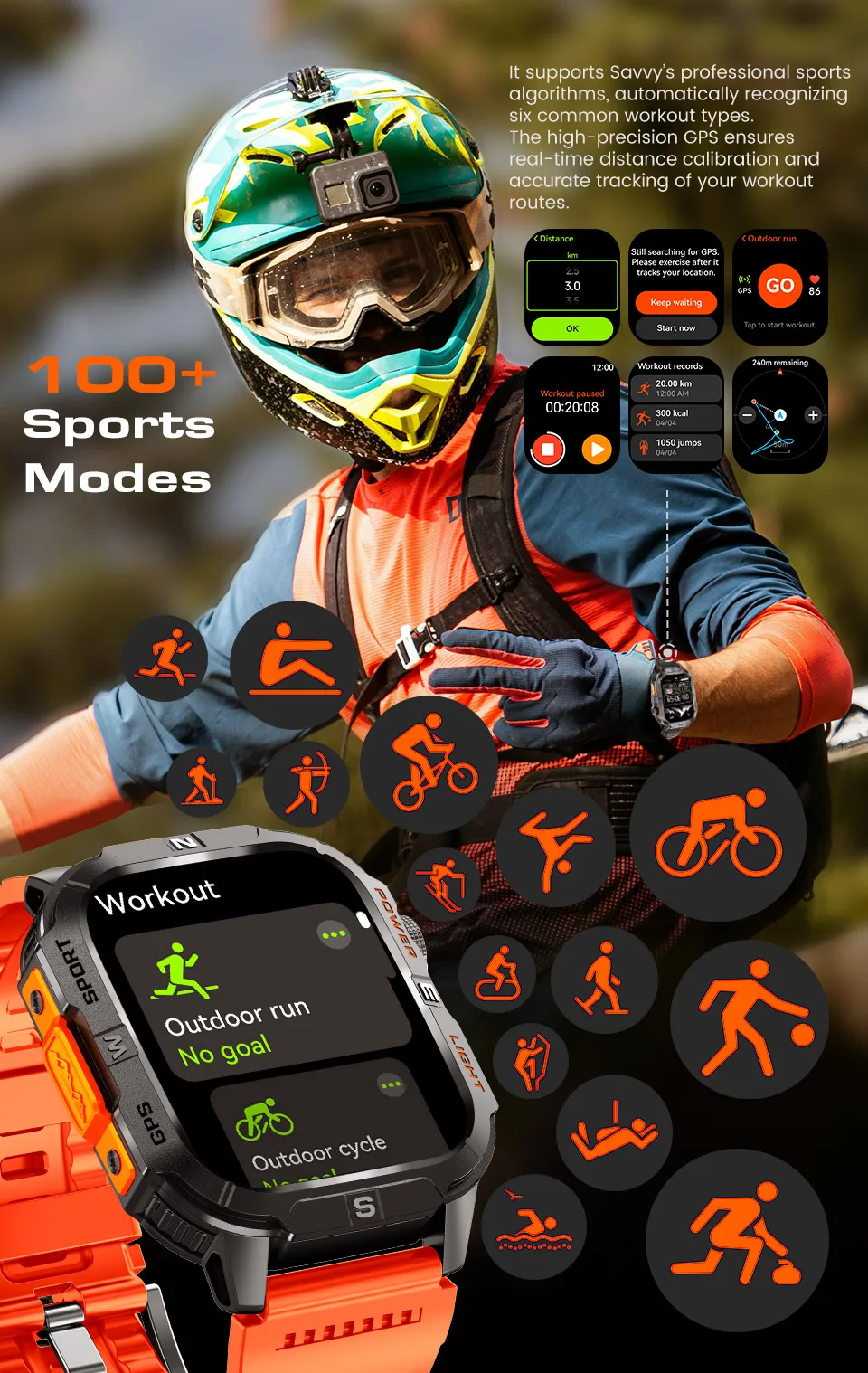 Professionelle Outdoor Gps Smartwatch Mit Kompass Und Bluetooth_voghion.com