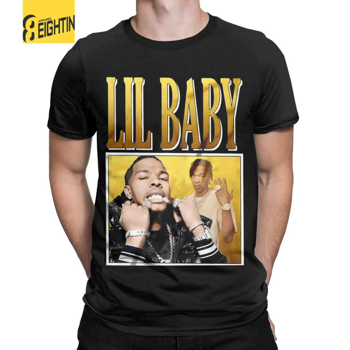 

Casual Lil Baby Rap Music Hip Hop T-Shirt for Men Round Neck Pure Cotton T Shirt Short Sleeve Tee Shirt Summer Clothes