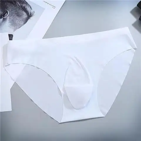 3D Punching Men's Briefs Ice Silk Summer New Ultra-Thin Transparent Traceless Sexy Quick-Drying Trendy Men's Underwear Sexy 2022