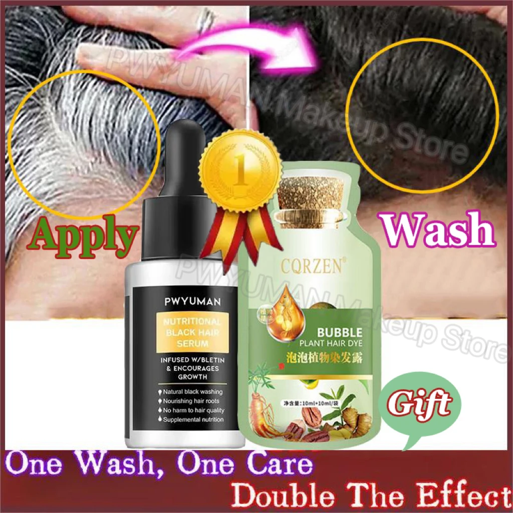 Gray White Hair Treatment Serum Hair Growth Oils White Black Natural Color Fast Regrowth Anti Hair Loss Beauty Health Women Men