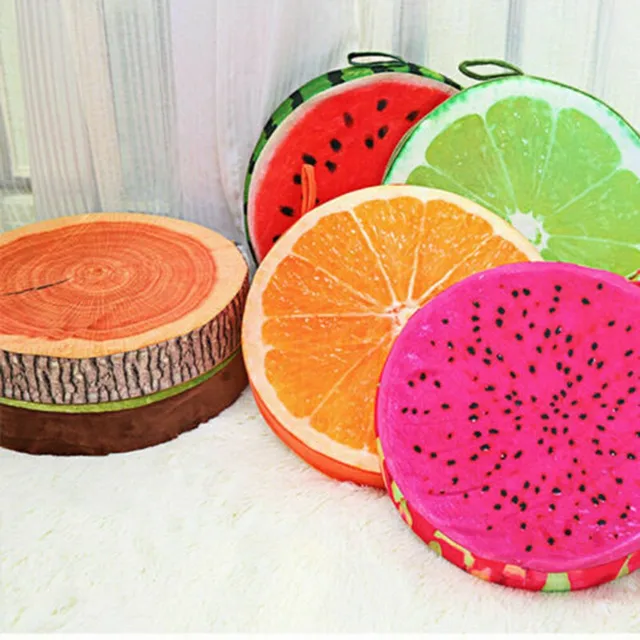 33cm Cushion Fruit Shape For  In-bed Reading And Watching Back And Head Pillow Round Cushion Lint-free 1