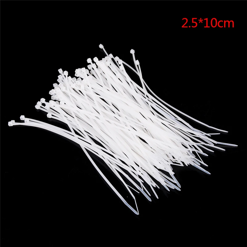 

100PCS/Set White Black Milk Cable Wire Zip Ties Self Locking Nylon Cable Tie (Width 1.8mm ) 10/20cm Length