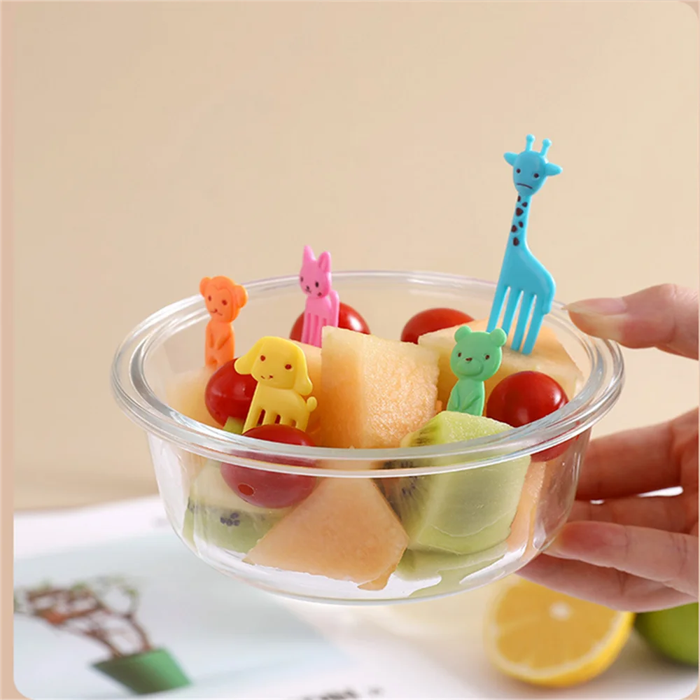 

10pcs/set Animal Fruit Fork Food Grade Mini Cartoon Kids Cake Fruit Toothpick Plastic Bento Lunch Bento Accessories Party Decor