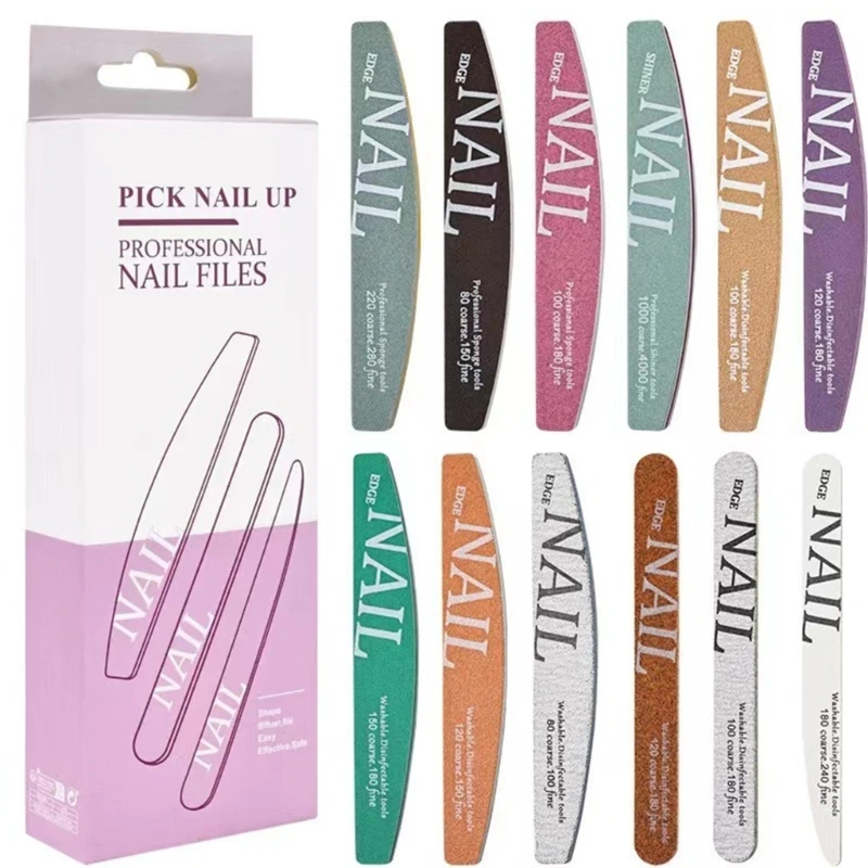 

12Pcs Files and Buffers Professional Double Sided Emery Board Manicure Tool Drop Shipping