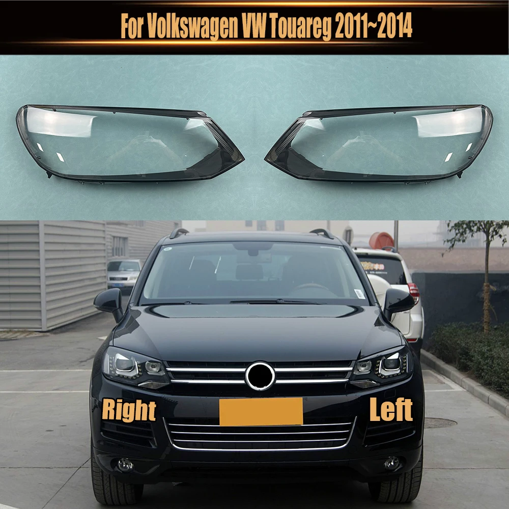 For Volkswagen VW Touareg 2011~2014 Headlamp Cover Transparent Headlight Shell Lens Plexiglass Replace Original Lampshade