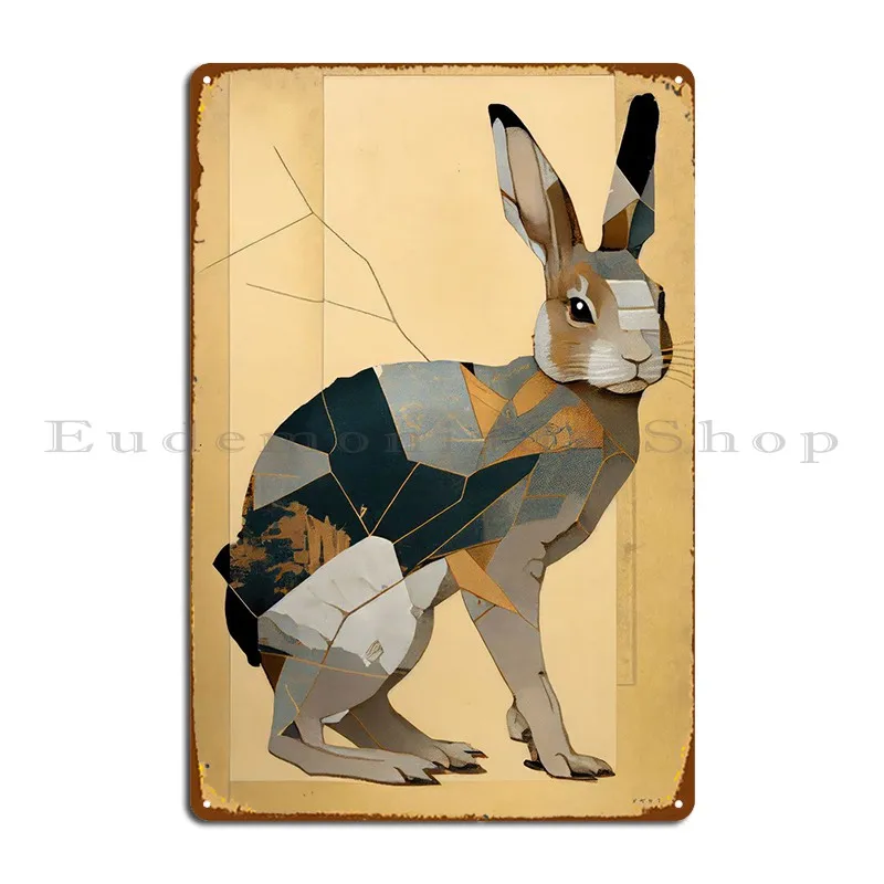 

Elegant Abstract Rabbit 2 Metal Plaque Mural Printed Cinema Party Plates Vintage Tin Sign Poster