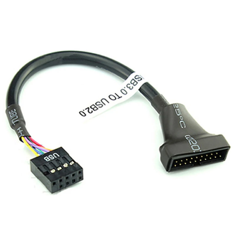 1Pcs 19/20 Pin To 9 Pin USB 2.0 Male to USB 3.0 Female Motherboard Header Adapter Cord