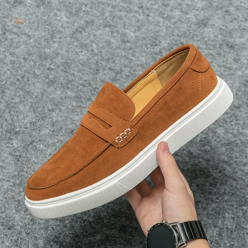New Luxury Fashion Decoration Suede Driving Shoes Men Casual Loafers Business Formal Dress Dress Groom Footwear Zapatos Hombre
