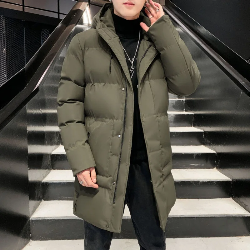 

Cotton-Padded Clothes Men's Mid-Length Autumn and Winter Trends plus-Sized plus Size down Cotton Jacket Coat Thick Warm Quilted