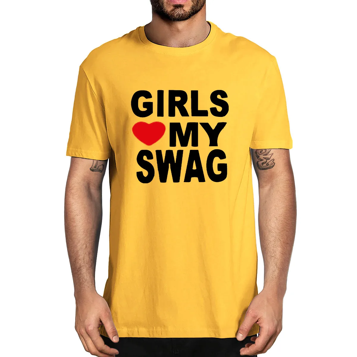 Meninas amor meu swag t-shirts homem algodão o-pescoço manga curta  engraçado carta impressa camiseta