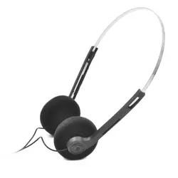 Retro - Inspired Portable Wired Headphones - Stylish Music Accessory (Black)