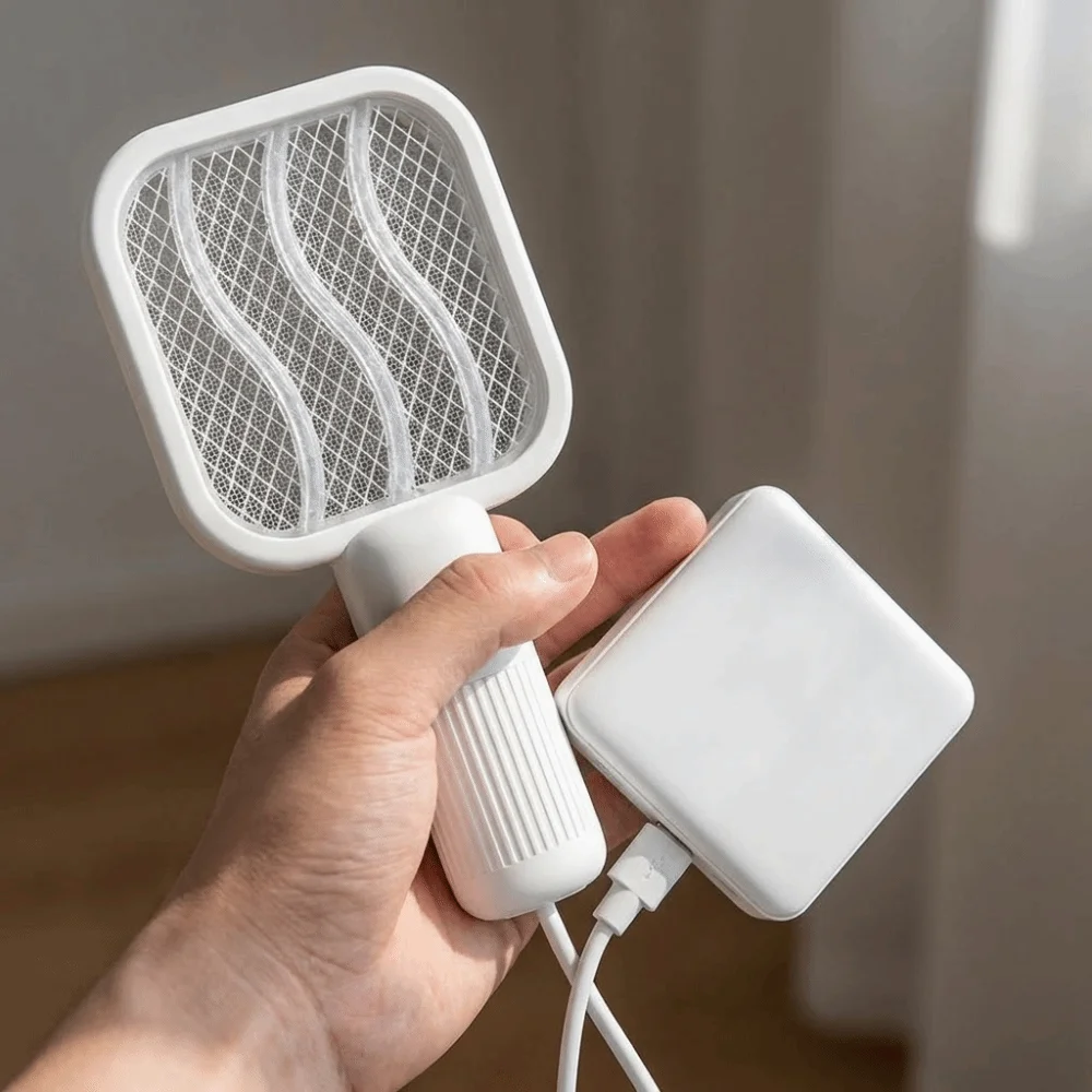 플라이 버그 재퍼 미니 USB 모기채 플라스틱 휴대용 곤충 퇴치 라켓 안전망 ..