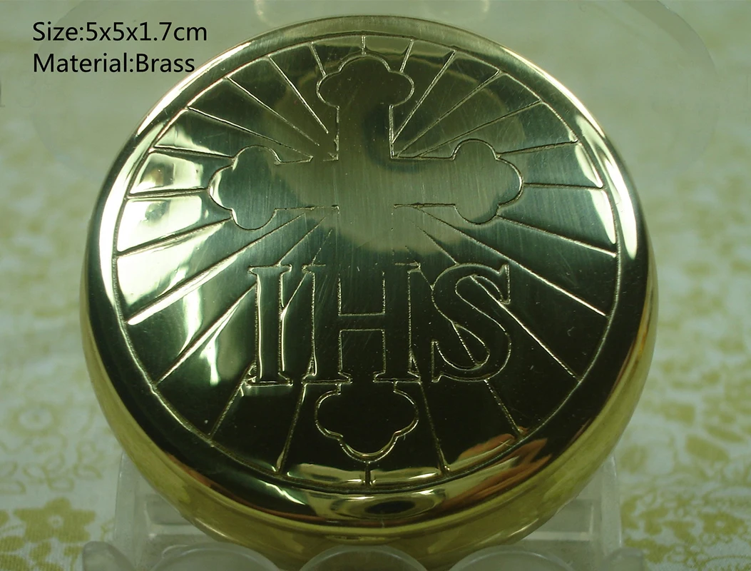 Solid Polished Pyx Holy Box Eucharist Catholic Religious Hospital Church First Communion