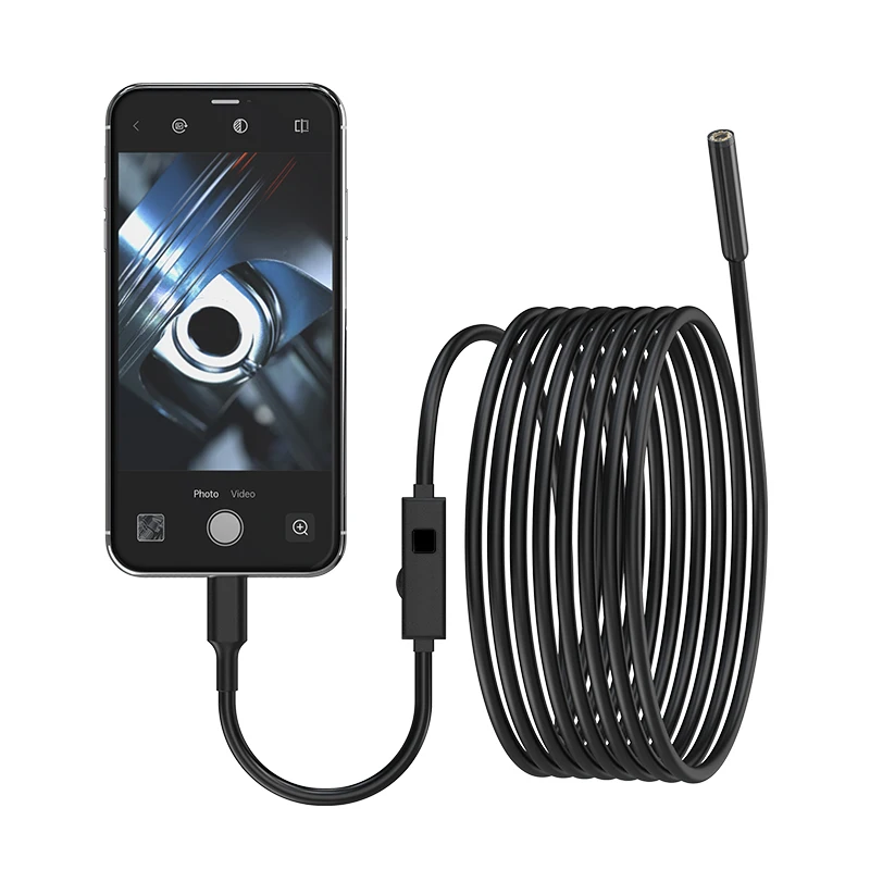8mm 내시경 검사 카메라 미니 검사 카메라 IP67 자동차 하수관 보어스코프 (안드로이드, iOS 폰용)