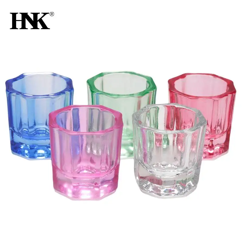 1PC Crystal Glass Acrylic Acrylic Powder Liquid Nail Cup Dappen Dish Lid Bowl Cup Holder Equipment Nail Tools