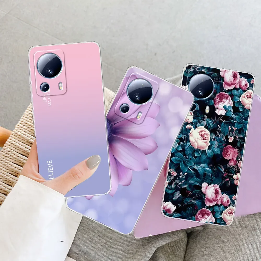 WBWONE Coque Pour Xiaomi Redmi Note 13 4G, Étui Souple Silicone TPU/Antichoc PC Housse Ave Support Caché, Stile Punk Bumper Protection Case Cover, Orange