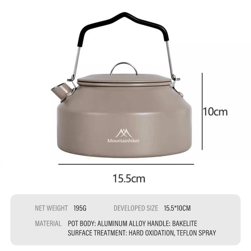 1.4L Camping Aluminum alloy Portable Coffee Pot Lightweight Outdoor Boiling Water Kettle and Tea Kettle for Hiking Picnic