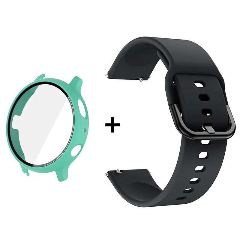 Premium Accessory Bundle: Glass Case, Strap, and Screen Protector with 20mm Watch Bands and PC+Bumper Cover