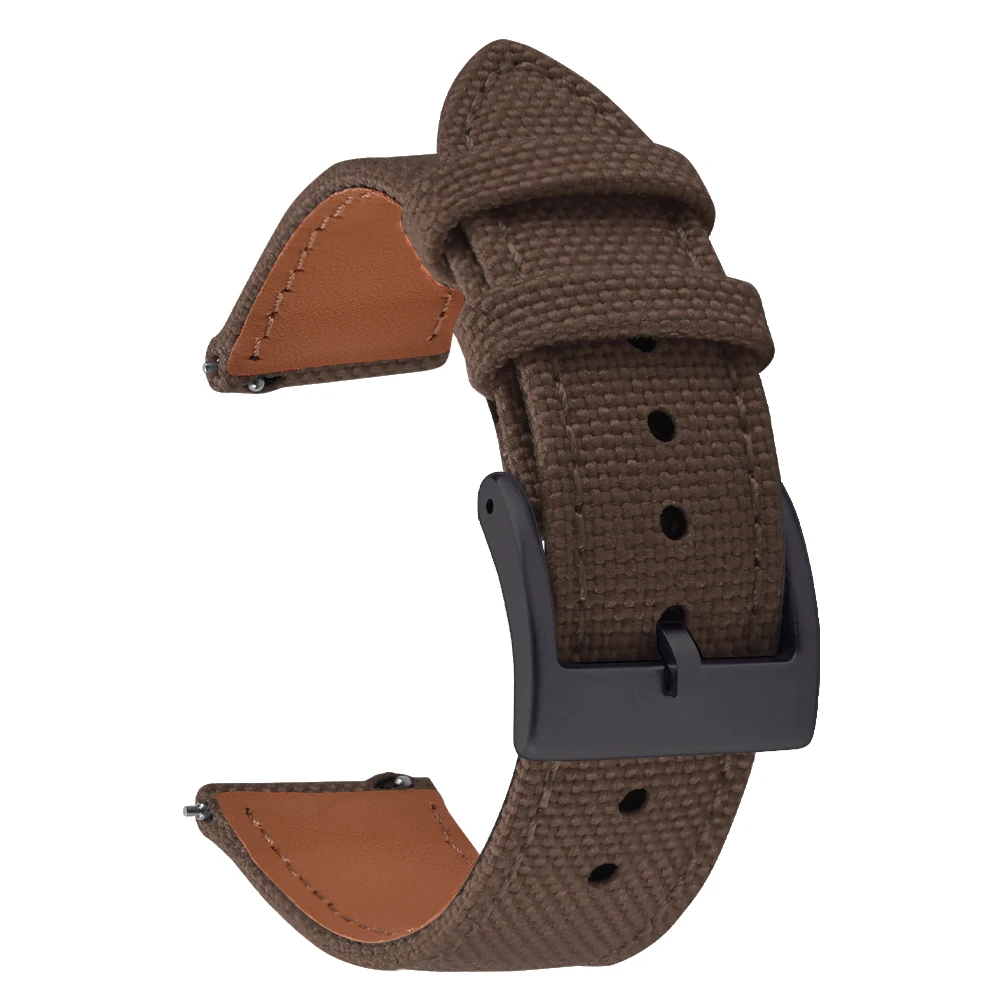 Hybrid Leather Nylon Quick Release Waterproof Sport Watch Band - Durable High-Quality Strap