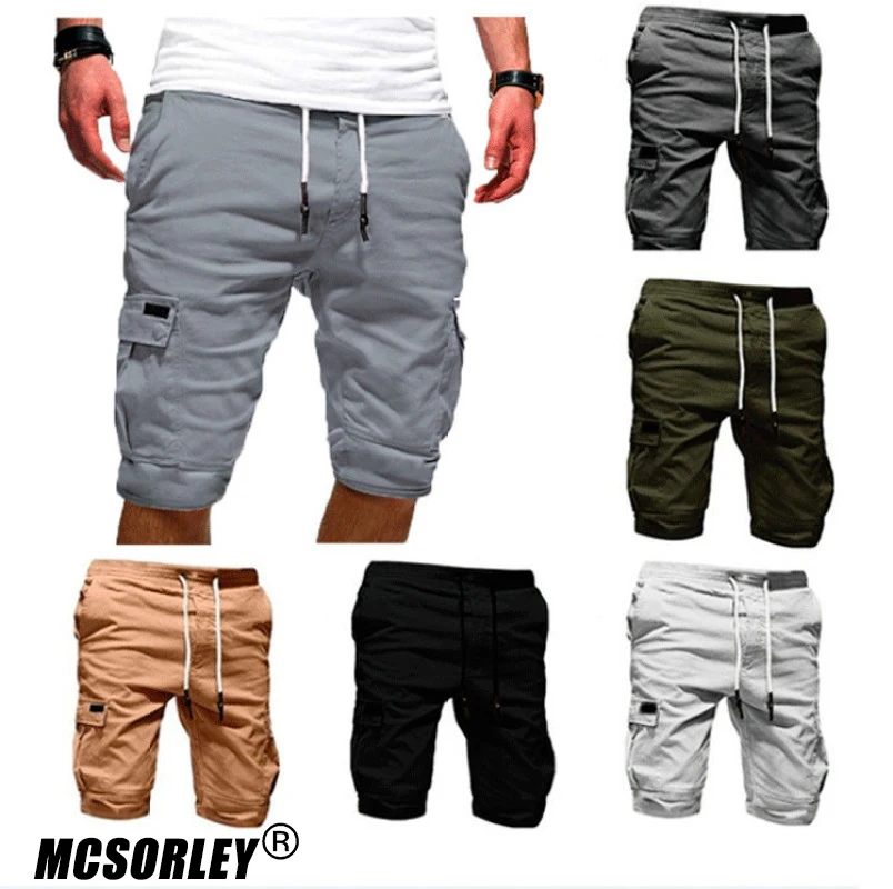 

MCSORLEY 2022 Summer Men's Casual Multi-pocket Five-point Joggers Pants Male Outdoor Running Sports Cargao Shorts Hot Breeches