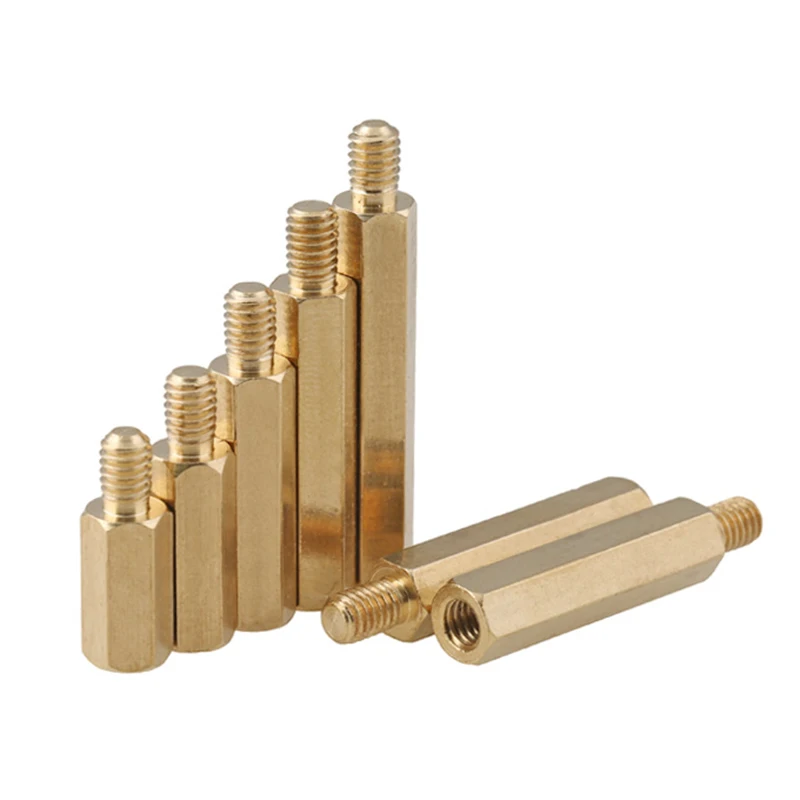 50/ 20/ 10/ 5pcs Male to Female Brass Spacer M2 m2.5 m3 m4 m5 M6 Long  Hexagonal Brass PCB Standoff Spacers