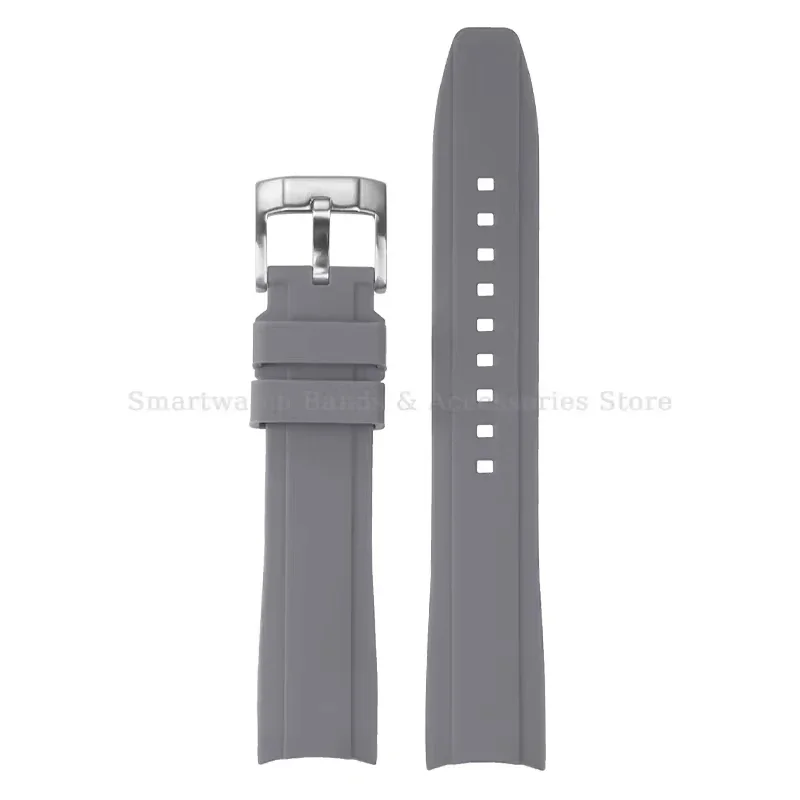Universal Curved End Rubber Watch Band – Available in Multiple Sizes for Men and Women, Sports Style Bracelet