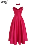 IEQJ-فساتين حريمي مخملية فرنسية بحمالة خصر عالي ، نحيف ، سوينغ كبير ، فستان سهرة متين ، ملابس جديدة ، 3WQ8778 ، 2023 1