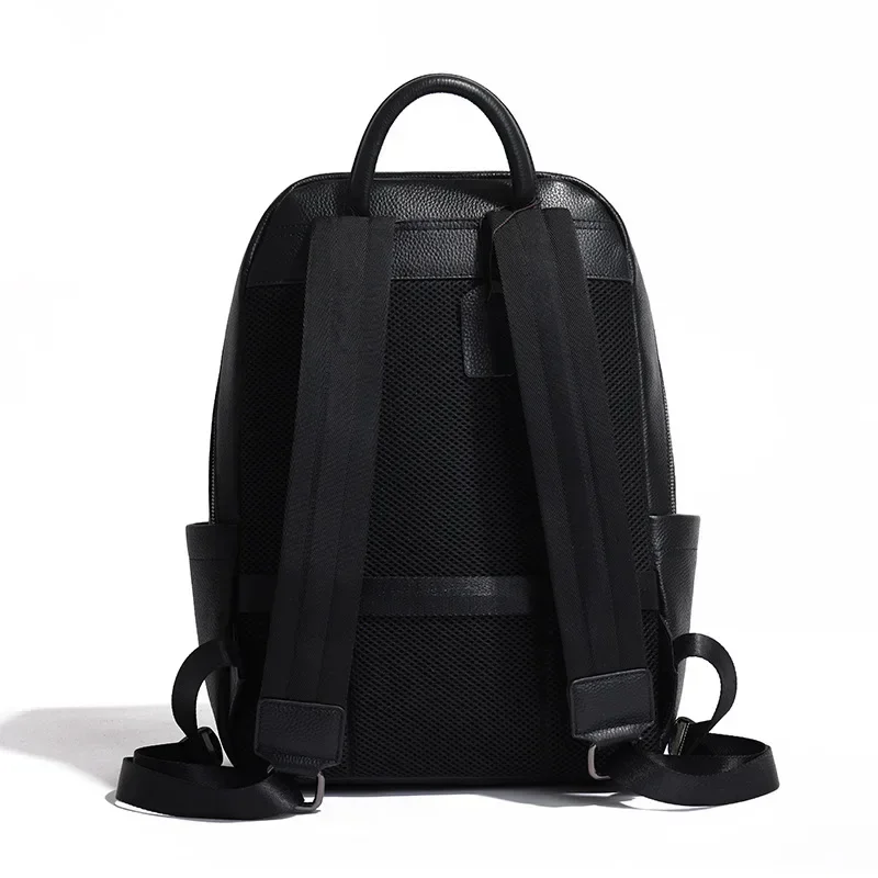 2025 Fashion New Brand Natural Cowskin Genuine Leather Men's Backpack Large Capacity Shoolbag Boy Laptop Backpack Computer Bag 4