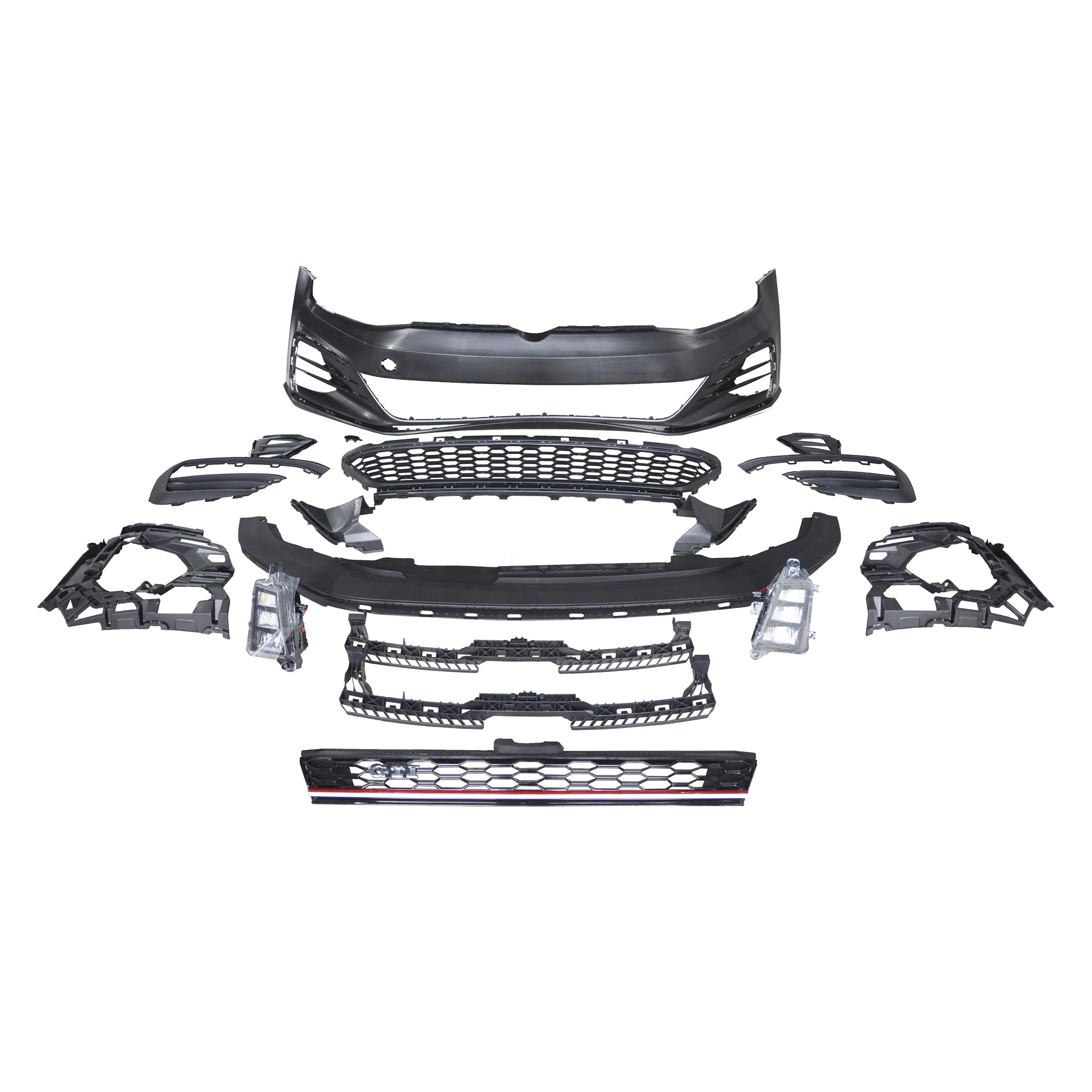

Auto modified High quality PP material Front bumper with grill for V W GOLF 7 2013-2017 change to GOLF 7.5 GTI body kit