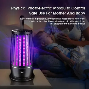 USB Rechargeable Electronic Mosquito Killer Lamp - Silent Portable Insect Trap for Indoor and Outdoor Use - Ideal for Home 2