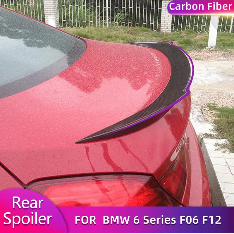 탄소 섬유 자동차 리어 트렁크 스포일러 윙, BMW 6 시리즈 F06 F12 그란 쿠페 4 문짝 2013 2016 리어 스포일러 부트 리드 윙 립