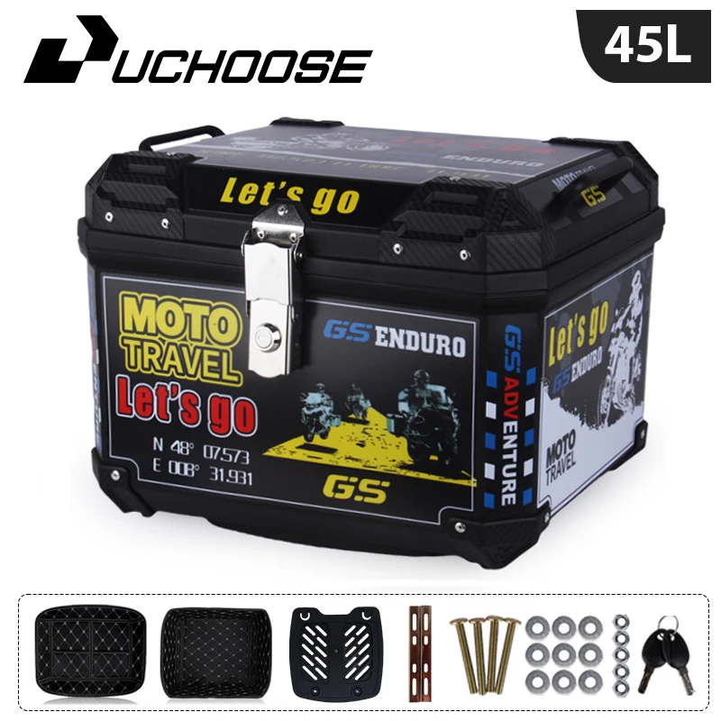 thumbnail image 1 of Caja trasera universal para equipaje de motocicleta de 45 l, para R1200GS, R1250GS, F800GS, F850GS, G310gs, F750gs, caja trasera para herramientas, gran capacidad, 1 of 5