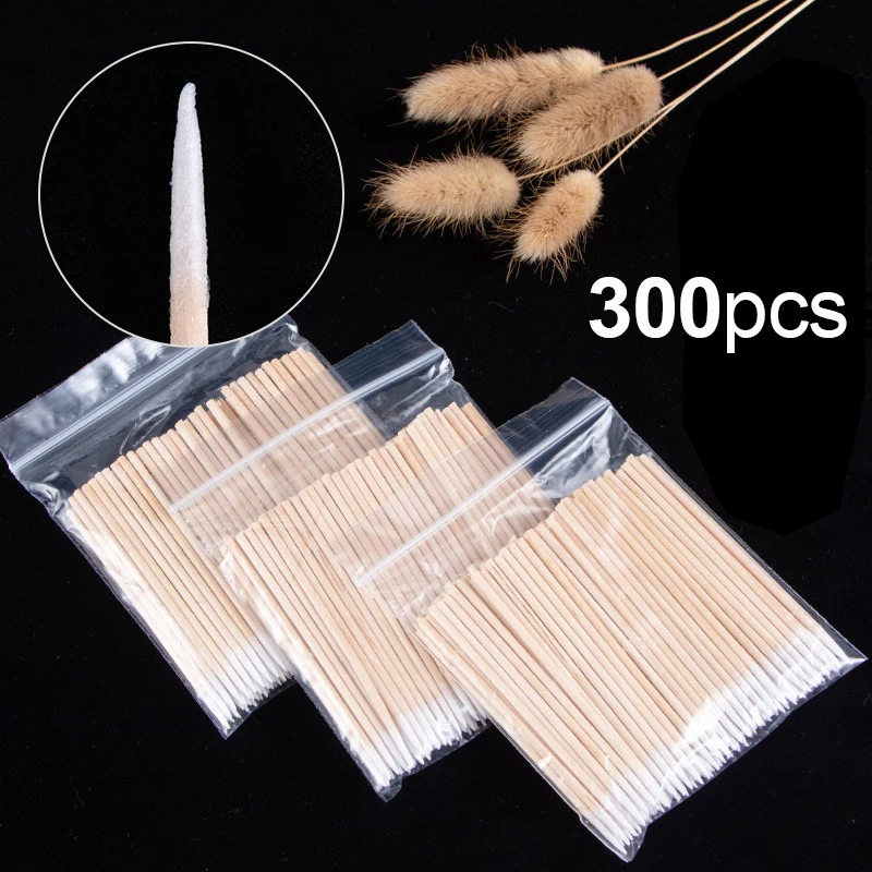 Bamboo Makeup Cotton Swabs Box Transparent Cosmetics Cotton Pads Holder Plastic Container Bathroom Organizer Buds