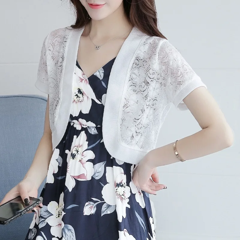 Women Bolero Summer Short Sleeve Shrug Bolero Lace Bridal Cape Jacket Elegant Wraps Beach Shawl Bridal wedding shawl
