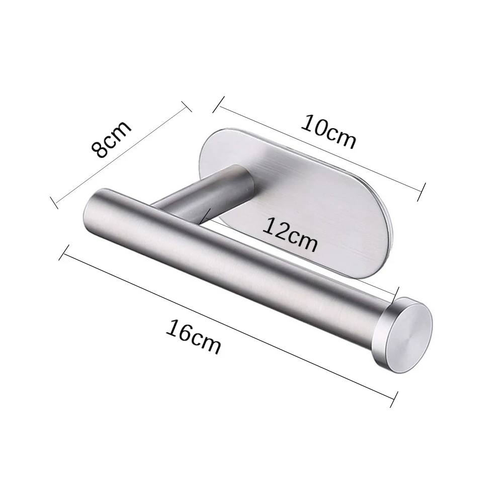Self Adhesive Paper Towel Holder Stainless Steel Wall Mount No Punching Tissue Towel Roll Dispenser for Bathroom Kitchen