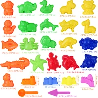 TOYMYTOY 27PCS Sand Molding Toys Kid's Summer Beach Toys Sand Play Set with Castle Animal Sand Molds and Tools (Random Color) 2