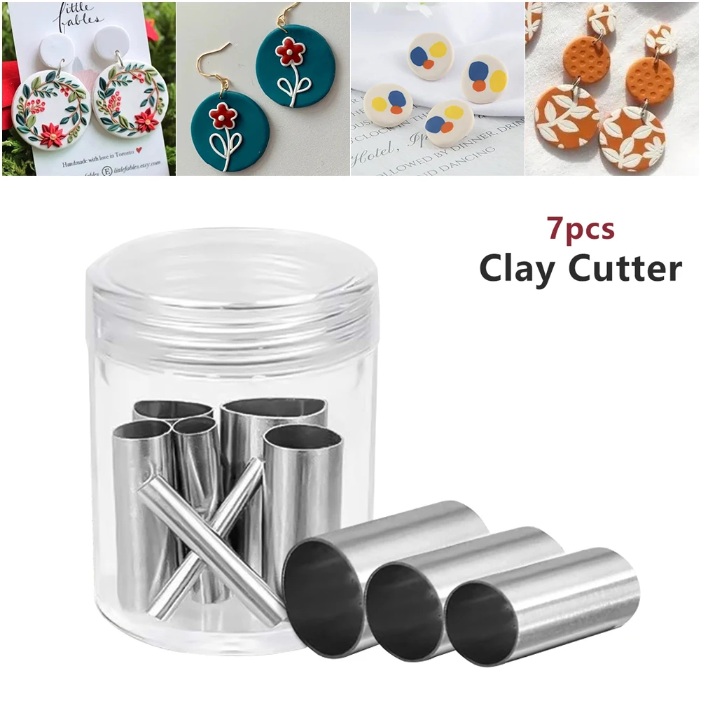 7pcs/set Hole Hollow Round Cutter Pottery Tools Polymer Clay Tools Clay Extruder with Orangnizing Box polymer clay tools pottery tools clay sculpting tools pottery sculpting tools clay craft tool