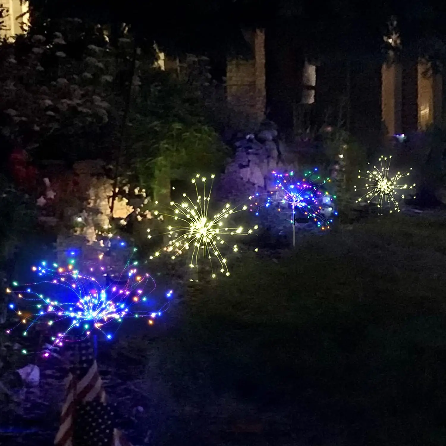 ソーラー花火ライト、屋外の庭の装飾のための風景の照明ステッキ裏庭のクリスマスパーティーの装飾 AliExpress
