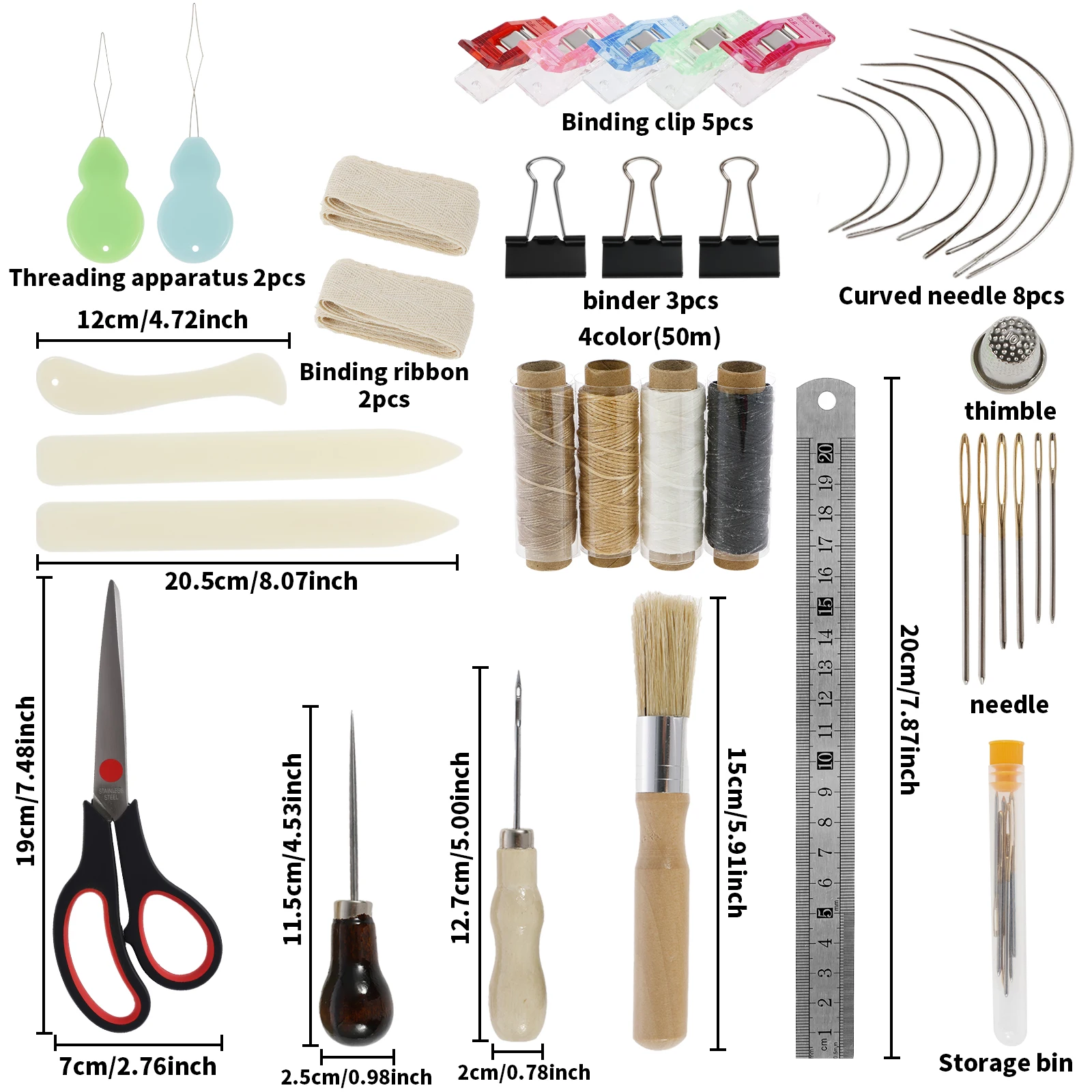 Tools Kit Sewing Craft Diy Working Book Tool Stitching Set Binding Needles Folder Bone Paper Supplies Repair Press Bookbinding
