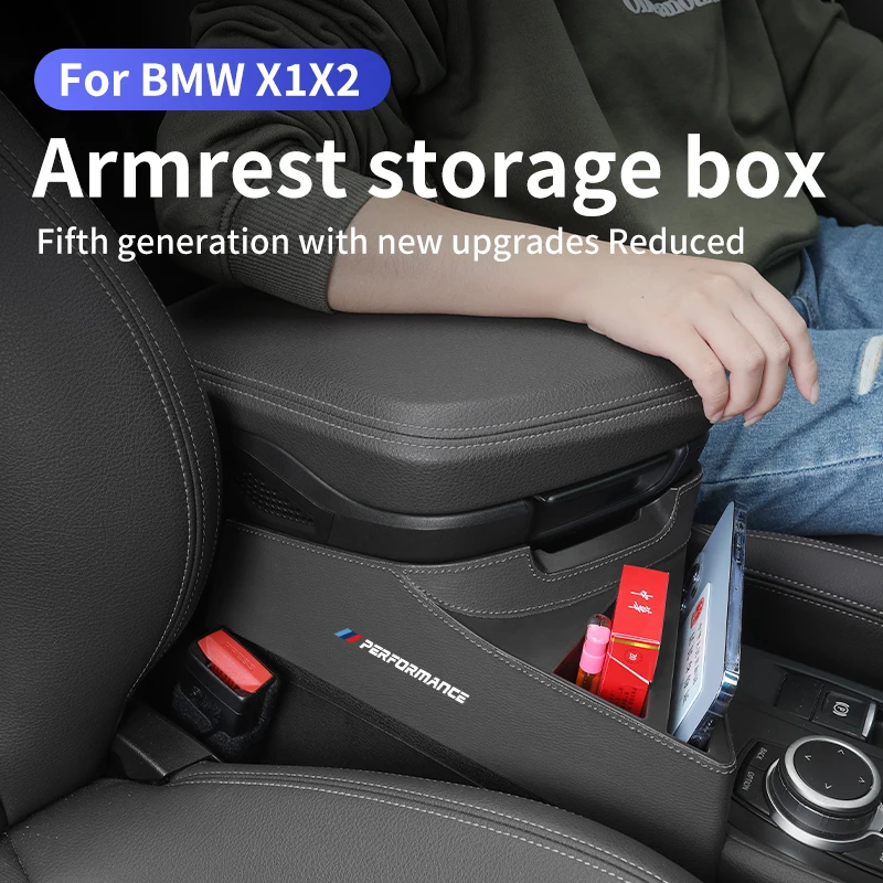 For BMW X1 X2 F48 F49 F39 2016-2022 Car Armrest Storage Box Center Console  Box Stowing Tidying Interior Organizer Accessories