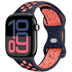 Breathable Soft Silicone Strap for Smartwatch - Versatile Size Options (Flash Flame blue)