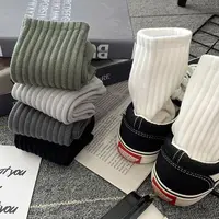 Ensemble de chaussettes courtes de sport pour hommes, noir, blanc, chaud, cool, homme, document solide, automne, hiver, nouveau, livraison directe, 5 paires 4