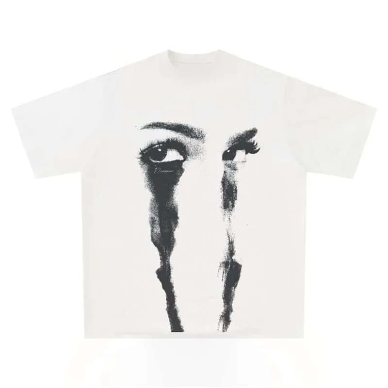 high-quality Harajuku fashion style depiction avatar printing loose short-sleeved men's and women's tops are selling well