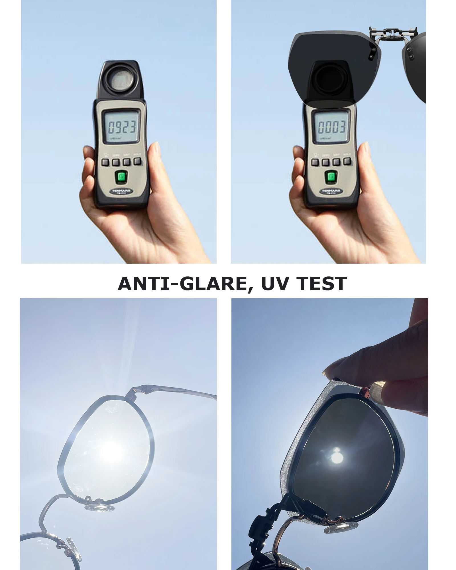 Polarized Sunglasses Polarized Clip-on Flip Up Clip Rimless Sunglasses for Prescription Glasses TAC Lens UV400 809